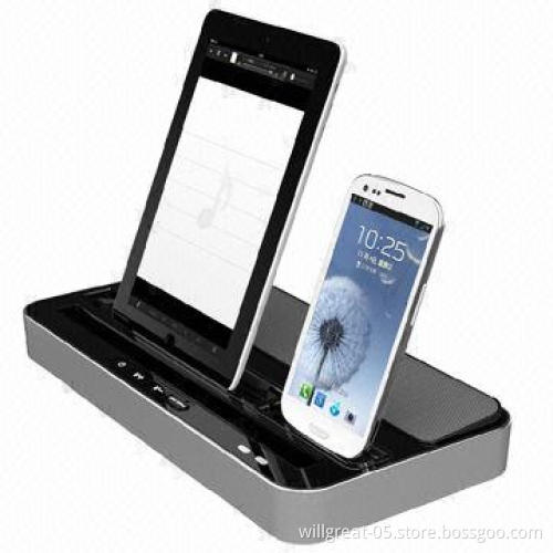 Docking Station Charger Speaker for Samsung S3/4, Note 2, iPhone 4/4S/ 5, iPad 4, 5.2V DC Voltage